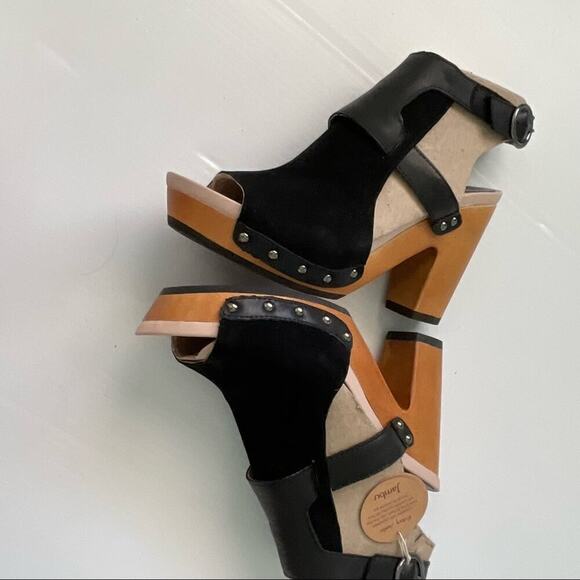 🆕 Jambu Gina ankle strap peep toe platform sandal wood heel NWT sz 7 - Picture 3 of 11